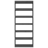 Book Cabinet/Room Divider Grey 80x30x199.5 cm Solid Wood Pine - 45-Degree Angle