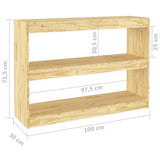 Book Cabinet Room Divider 100x30x71.5 cm Pinewood - Low Angle