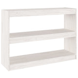 Book Cabinet Room Divider White 100x30x71.5 cm Pinewood