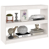 Book Cabinet Room Divider White 100x30x71.5 cm Pinewood - Top-Down View
