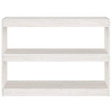 Book Cabinet Room Divider White 100x30x71.5 cm Pinewood - 45-Degree Angle