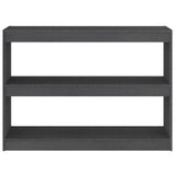 Book Cabinet Room Divider Grey 100x30x71.5 cm Pinewood