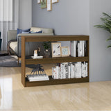 Book Cabinet Room Divider Honey Brown 100x30x71.5 cm Pinewood
