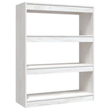 Book Cabinet/Room Divider White 100x30x103 cm Solid Pinewood - Front View