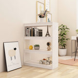Book Cabinet/Room Divider White 100x30x103 cm Solid Pinewood - Side View