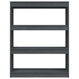 Book Cabinet/Room Divider Grey 100x30x103 cm Solid Pinewood
