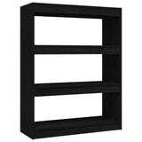 Book Cabinet/Room Divider Black 100x30x103 cm Solid Pinewood - Front View