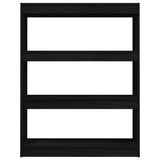 Book Cabinet/Room Divider Black 100x30x103 cm Solid Pinewood - 45-Degree Angle