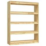 Book Cabinet/Room Divider 100x30x135.5 cm Solid Pinewood - Front View