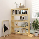 Book Cabinet/Room Divider 100x30x135.5 cm Solid Pinewood - Side View