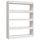 Book Cabinet/Room Divider White 100x30x135.5 cm Solid Pinewood - Front View