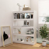 Book Cabinet/Room Divider White 100x30x135.5 cm Solid Pinewood - Side View