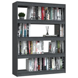 Book Cabinet/Room Divider Grey 100x30x135.5 cm Solid Pinewood - Top-Down View