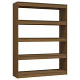 Book Cabinet/Room Divider Honey Brown 100x30x135.5 cm Solid Pinewood - Front View