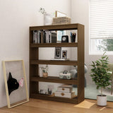 Book Cabinet/Room Divider Honey Brown 100x30x135.5 cm Solid Pinewood - Side View