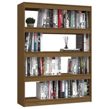 Book Cabinet/Room Divider Honey Brown 100x30x135.5 cm Solid Pinewood - Top-Down View