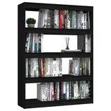 Book Cabinet/Room Divider Black 100x30x135.5 cm Solid Pinewood - Top-Down View