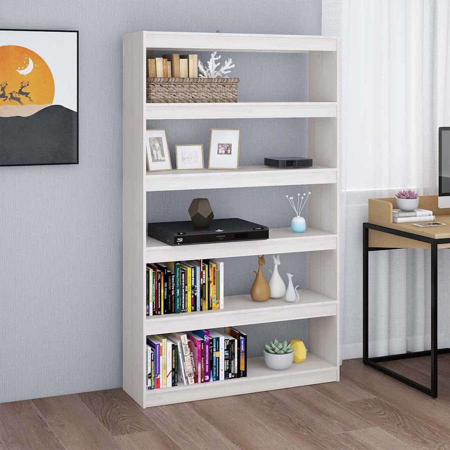 Book Cabinet/Room Divider White 100x30x167.5 cm Solid Pinewood