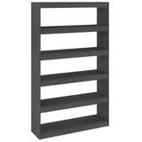 Book Cabinet/Room Divider Grey 100x30x167.5 cm Solid Pinewood - Front View