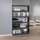 Book Cabinet/Room Divider Grey 100x30x167.5 cm Solid Pinewood - Side View