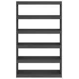 Book Cabinet/Room Divider Grey 100x30x167.5 cm Solid Pinewood - 45-Degree Angle