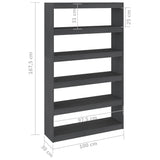 Book Cabinet/Room Divider Grey 100x30x167.5 cm Solid Pinewood - Low Angle