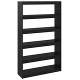 Book Cabinet/Room Divider Black 100x30x167.5 cm Solid Pinewood - Front View