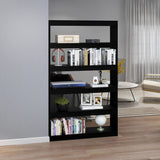Book Cabinet/Room Divider Black 100x30x167.5 cm Solid Pinewood - Side View