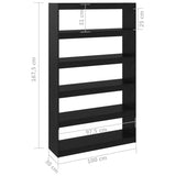 Book Cabinet/Room Divider Black 100x30x167.5 cm Solid Pinewood - Low Angle
