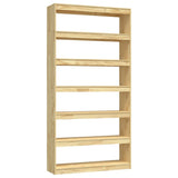 Book Cabinet/Room Divider 100x30x200 cm Solid Pinewood - Front View