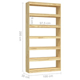 Book Cabinet/Room Divider 100x30x200 cm Solid Pinewood - Low Angle