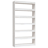 Book Cabinet/Room Divider White 100x30x200 cm Solid Pinewood - Front View
