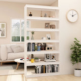 Book Cabinet/Room Divider White 100x30x200 cm Solid Pinewood - Side View
