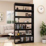 Book Cabinet/Room Divider Black 100x30x200 cm Solid Pinewood