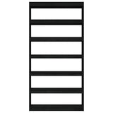 Book Cabinet/Room Divider Black 100x30x200 cm Solid Pinewood - 45-Degree Angle