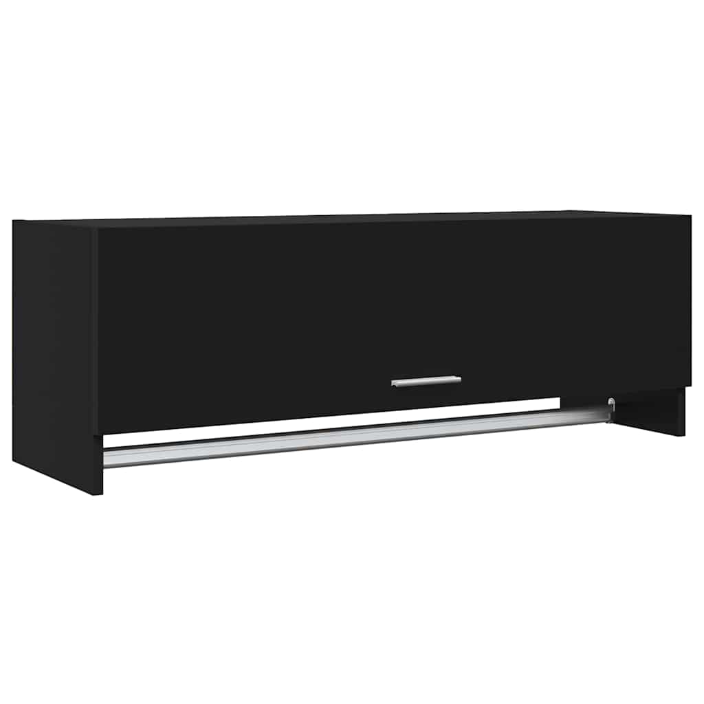Wardrobe Black 100x32.5x35 cm Engineered Wood