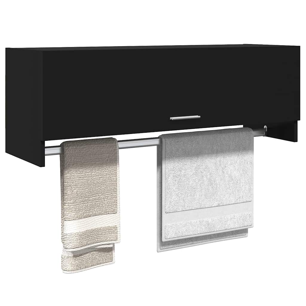 Wardrobe Black 100x32.5x35 cm Engineered Wood