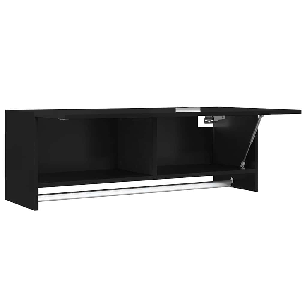 Wardrobe Black 100x32.5x35 cm Engineered Wood