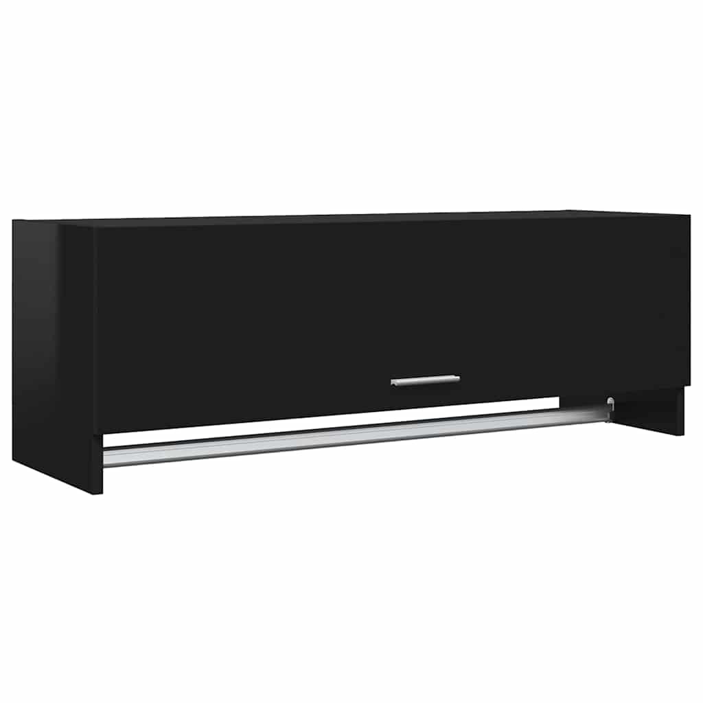 Wardrobe High Gloss Black 100x32.5x35 cm Engineered Wood