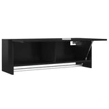 Wardrobe High Gloss Black 100x32.5x35 cm Engineered Wood - Top-Down View
