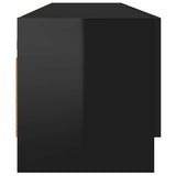 Wardrobe High Gloss Black 100x32.5x35 cm Engineered Wood - Rear View