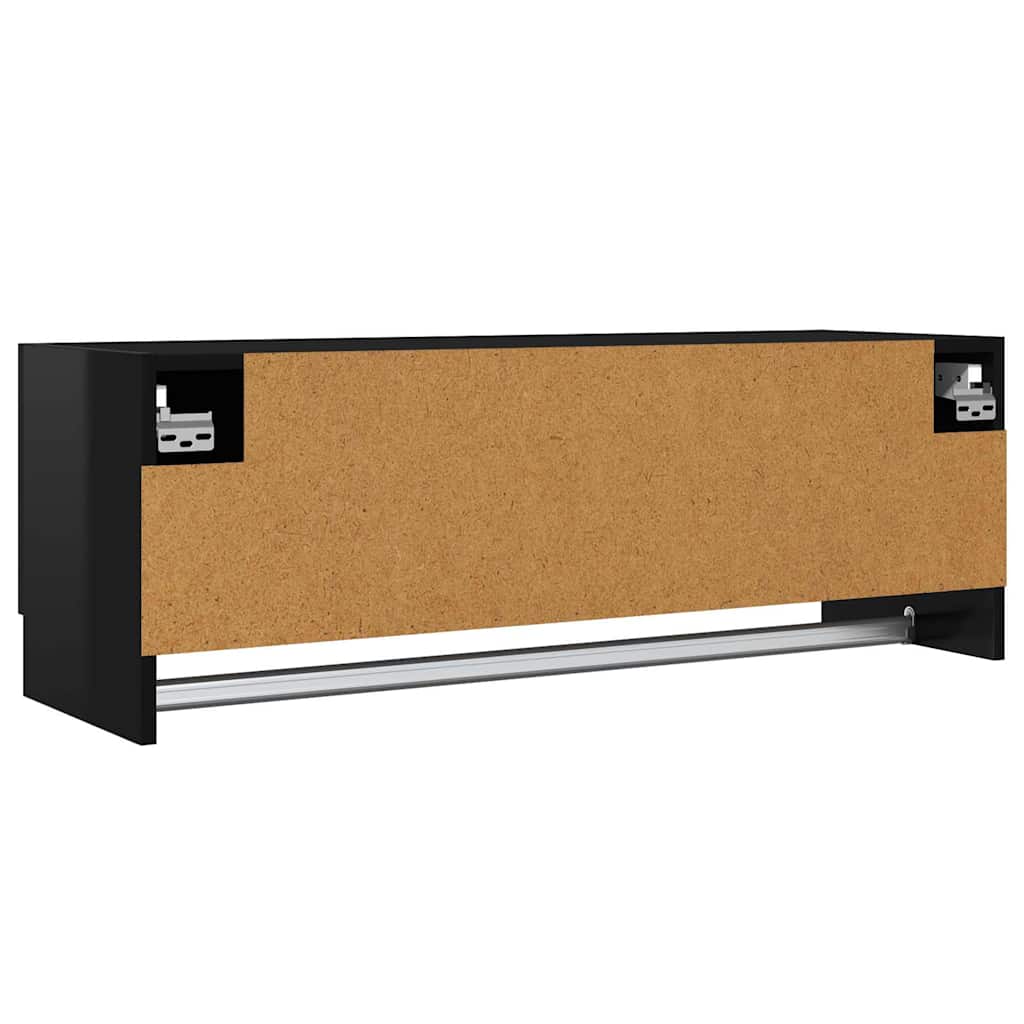Wardrobe High Gloss Black 100x32.5x35 cm Engineered Wood