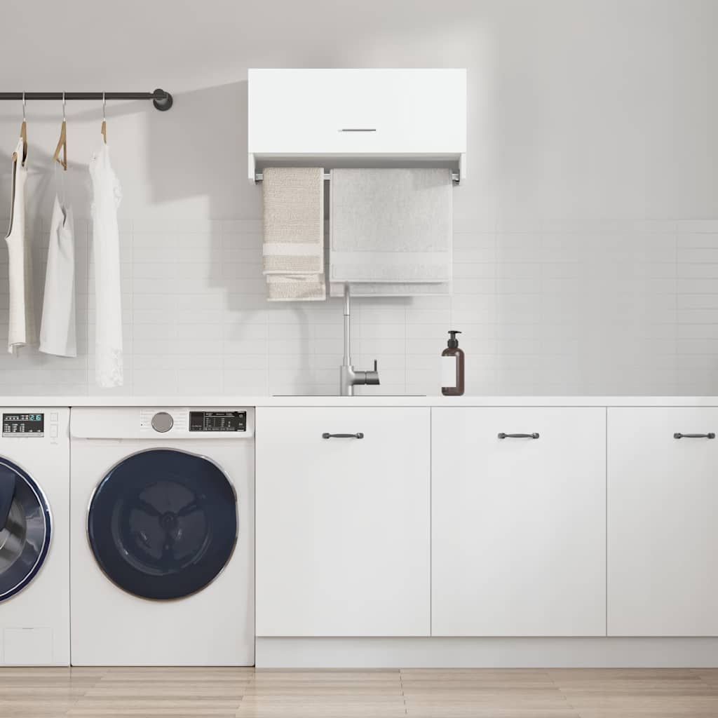Wardrobe High Gloss White 70x32.5x35 cm Engineered Wood