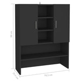 Washing Machine Cabinet Black 70.5x25.5x90 cm - Low Angle