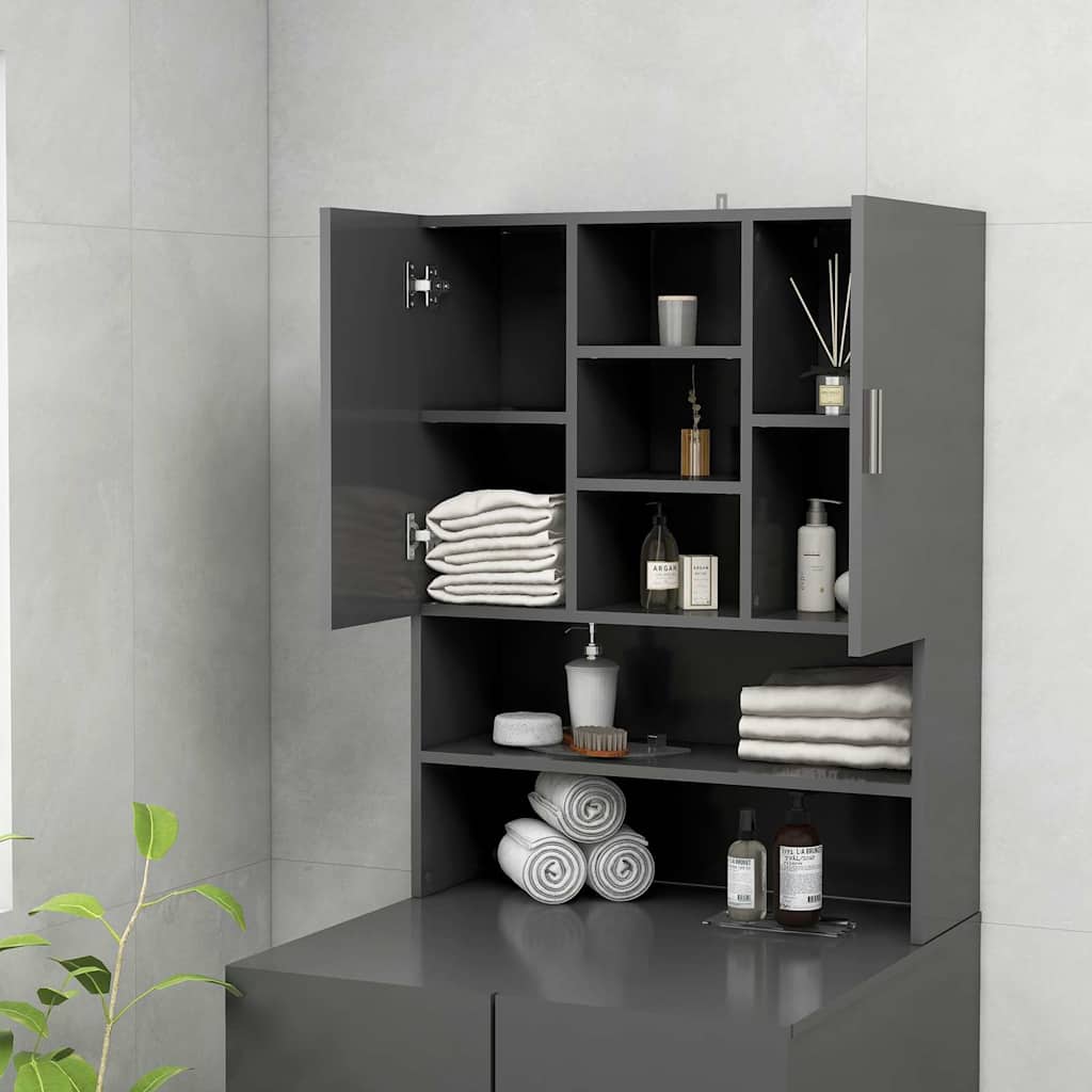 Washing Machine Cabinet Grey 70.5x25.5x90 cm