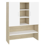 Washing Machine Cabinet White and Sonoma Oak 70.5x25.5x90 cm