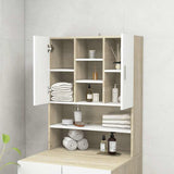 Washing Machine Cabinet White and Sonoma Oak 70.5x25.5x90 cm