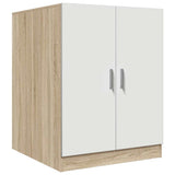 Washing Machine Cabinet White and Sonoma Oak 71x71.5x91.5 cm