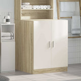 Washing Machine Cabinet White and Sonoma Oak 71x71.5x91.5 cm