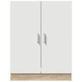 Washing Machine Cabinet White and Sonoma Oak 71x71.5x91.5 cm - Top-Down View